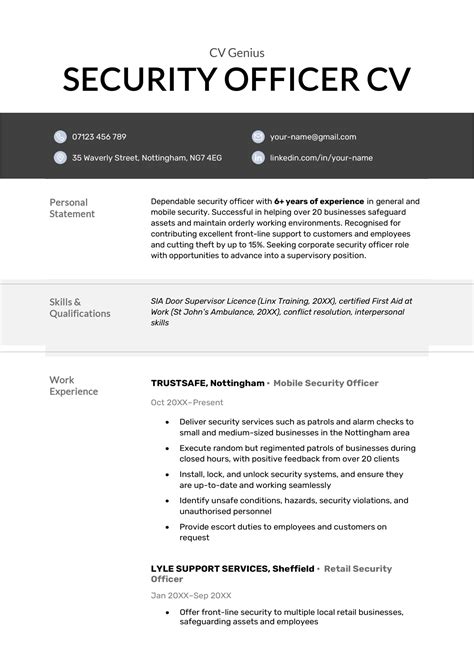 Security Officer Resume (Sample & Writing Guide).